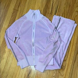 Twisted Heart Velvet Lavender Tracksuit Sweatsuit